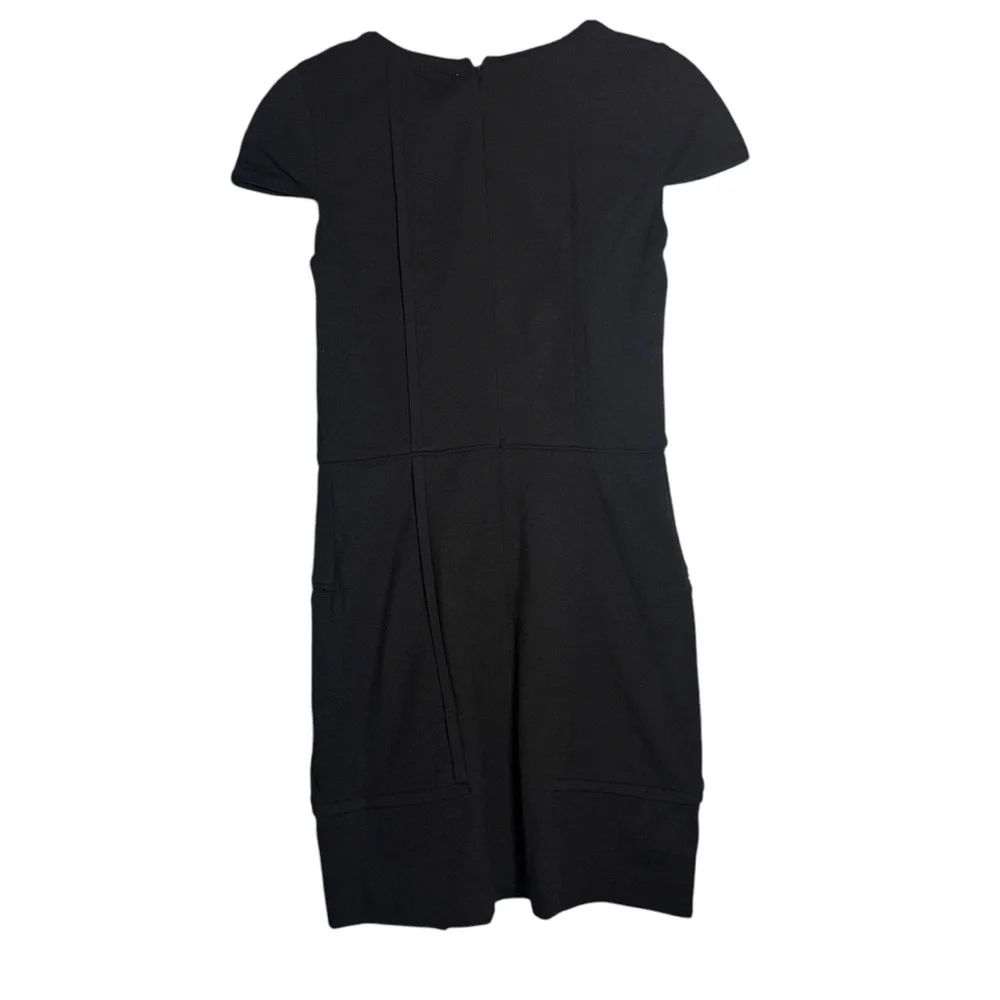 VINCE Black Mini Sheath Dress Cap Sleeve Classy Little Black Dress Womens 2 - Picture 4 of 11
